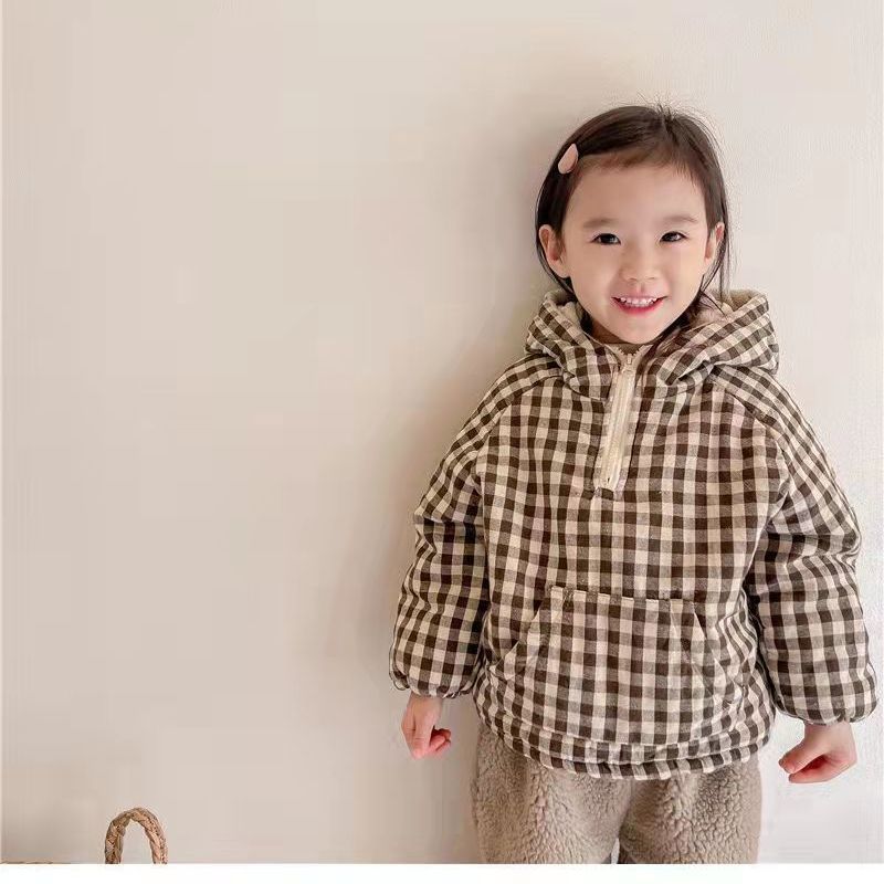 Fashion Plaid Kids Jacket 2026 - Winter Clothing 1 Year Old recension och pris