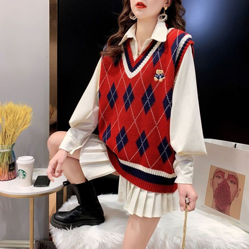 Red Knit Vests for Women Sleev - Winter Clothing Trends 2025 recension och pris