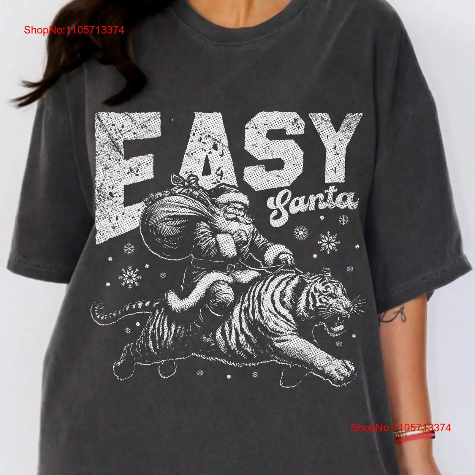 Easy Santa T Shirt Tiger Fun f - Winter Clothing Meme recension och pris