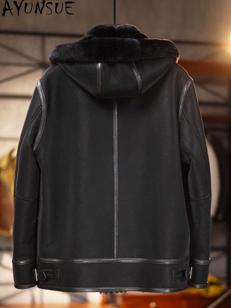 AYUNSUE Black Real Fur Coat Me - Warm Winter Clothing recension och pris